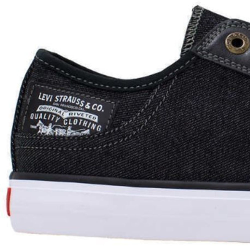 Levi's Mens Stan Buck Black Denim Sneakers B - Picture 5 of 7